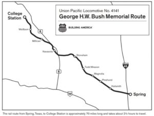 A map of the Bush 41 funeral train route.