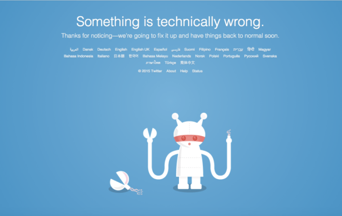 Twitter error message